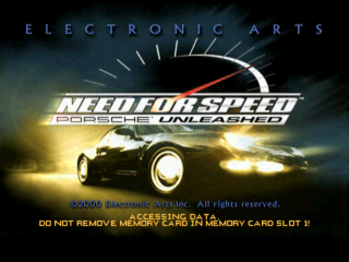 Need for Speed Porsche Unleashed title screen for Playstation